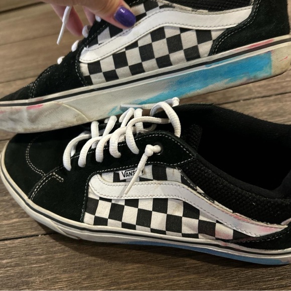 Vans Black and White Checkered Skate Shoes - Picture 1 of 4
